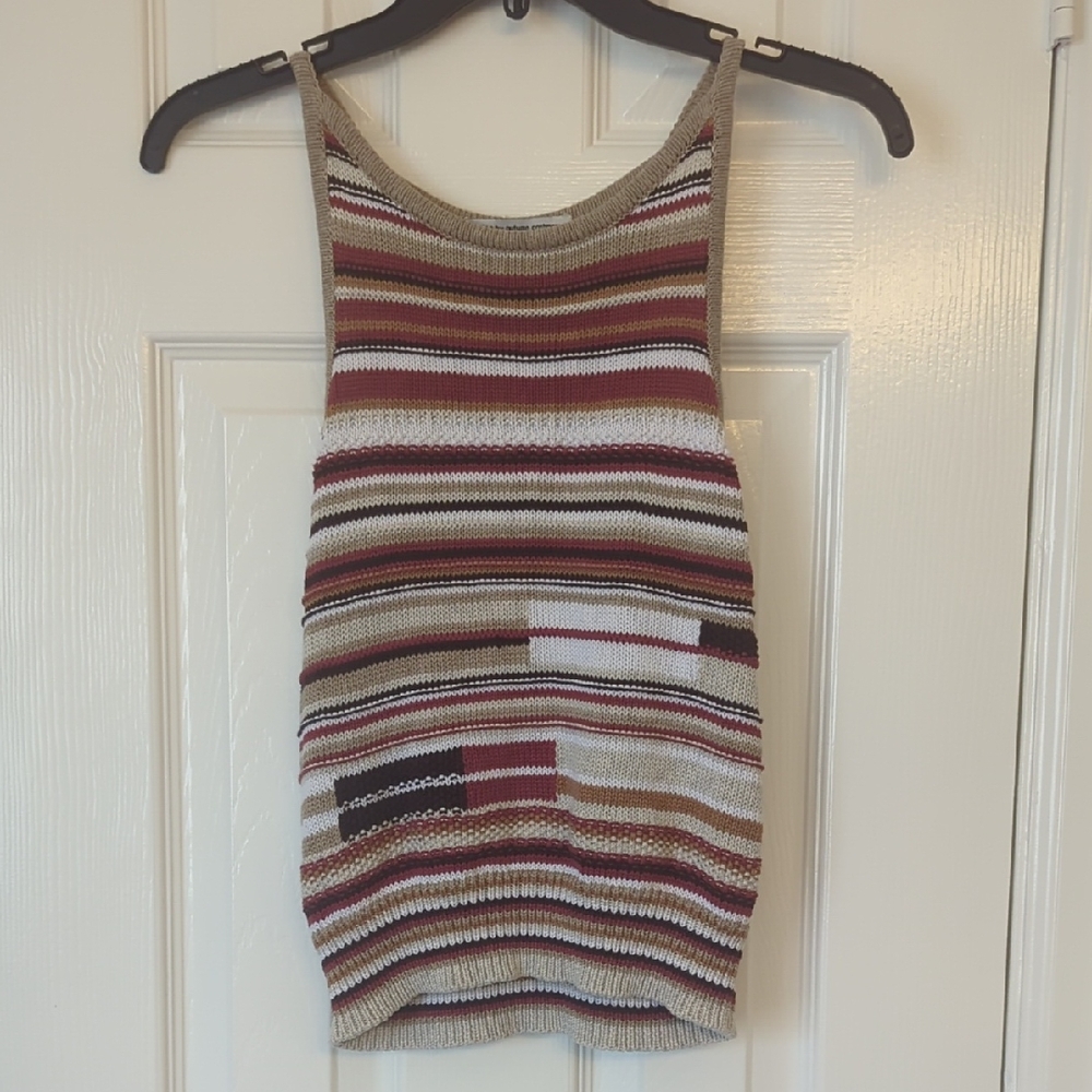 Cotton By Autumn Cashmere Striped Knit Tank Top